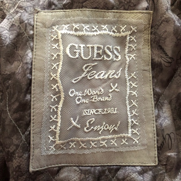 Guess Grey Leather Jacket - Picture 3 of 3